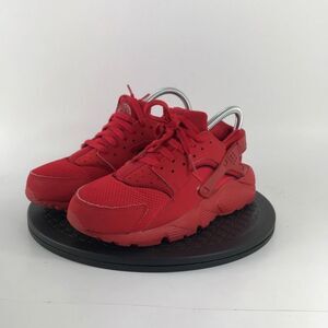 Nike Air Huarache Run GS Triple Red Running Shoes 654275-600 Women Size 8.5 (7Y)